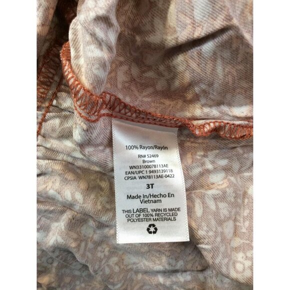 Wonder Nation Girls Floral Dress Size 3T Brown - Picture 4 of 5